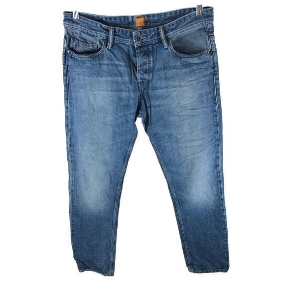 Hugo Boss Mens Jeans Orange Label Slim Fit Button Fly Rigid Cotton 32x32 - Picture 1 of 7